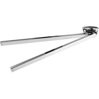 CORNAT Handtuchhalter - 420 mm lange Stange - Zwei schwenkbare Arme - Kantiges Design - Aus Edelstahl - Verchromt / Klebehaken / Handtuchhalterung für Badetuch / Handtuchstange / T319640