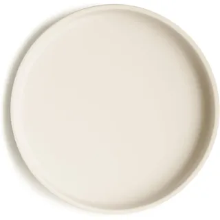 mushie Kinder Teller mit Rutschfestes Saugnapf | Silikon geschirr für Babys & Kleinkinder | BPA-frei | Spülmaschinenfest & mikrowellengeeignet | Klassische Version (Ivory)