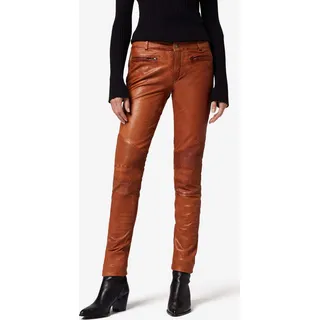 Ricano Damen Lederhose Lederjeans DONNA aus butterweichem Ziegen-Nappa Leder – cognac / M - Braun