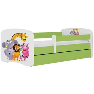 Raumhirsch Furniture Kinderbett Zoo mit Schublade 140/70 80/61/144 , Grün , Holzwerkstoff , 80x140 cm , FSC 100% , Babymöbel & Kindermöbel, Kinderzimmer & Jugendzimmer, Kinderbetten