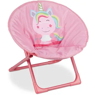 Relaxdays Kinderstuhl Moonchair Einhorn 47 x 50 x 48 cm pink