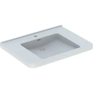 Geberit Renova Nr. 1 Comfort Waschtisch, unterfahrbar, 750x550 mm, mit Hahnloch und Überlauf, weiß, 128575000, Farbe: Weiß
