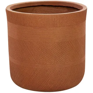 Beliani Blumentopf goldbraun rund 36/36/36 cm Voula , Braun , Naturmaterialen , 36 cm , Dekoration, Blumen & Blumentöpfe, Übertöpfe