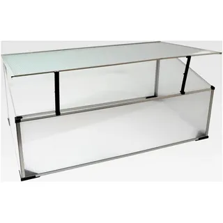Frühbeet aus Aluminium | Hochbeetabdeckung mit arretierbarem Dach | Frühbeetkasten mit Polycarbonatplatten | Frühbeetaufsatz für Hochbeet 100 x 60 cm | Mini-Gewächshaus