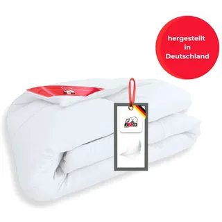 Daunenbettdecke + Kopfkissen RIBECO "Johanna", weiß, B/L: 135cm x 200cm Anzahl Teile 1, B/L: 40cm x 80cm Anzahl Teile 1, Bezug: Baumwolle Füllung: Entendaune/-feder, warm, Bettdecken Bezug: 100% Baumwolle. Kopfkissen Bezug: 100% Baumwolle. Bettdecken Füllung: 80% Daunen, 20% Federn. Kopfkissen Füllung: 90% Federn, 10% Daunen, Bettwaren-Sets, Daunenbettdecke + Kopfkissen, Wohlfühlkomfort mit den Vorzügen der Natur