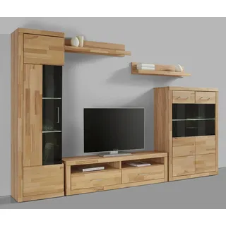 OTTO home "Ribe: 5teilig, Breite: 280cm,Fronten aus Massivholz,Korpus aus Melamin", 5 Stk. tlg., kernbuche teilmassiv),