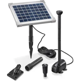 esotec Solar Pumpensystem WATERSPLASH 5/470, Komplett-SET, Teichpumpe Springbrunnenpumpe, Solarbrunnen outdoor, Solarmodul 5W, Wasserspiel Direktbetrieb 0,9m 470l/h IP68 101012