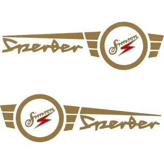 Set: 2x Wasserschiebebild Tank "Simson Sperber" - Gold
