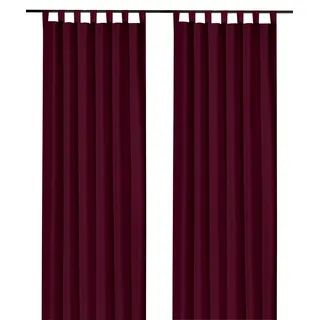 heimtexland ® Schlaufenschal Kräuselband Uni Bordeaux-Rot HxB 245x140 Blickdicht Lichtdurchlässig Vorhang ÖKOTEX Typ117
