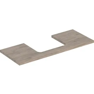 Geberit ONE Waschtischplatte, Ausschnitt mittig, für Aufsatzwaschtisch, 120x3x47cm, 505.285.00.6, Farbe: Nussbaum hickory /Melamin Holzstruktur