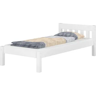 Bettrahmen Einzelbett 80x200 Futonbett Kieferbett Massivholz weiß Zubehör wählbar V-60.38-08Wohne Zubehör - Weiß