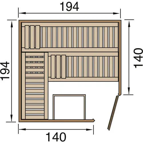 Bild von Varberg inkl. 7,5 kW-Ofen + digitaler Steuerung + isolierte Holztür mit Lichtausschnitt