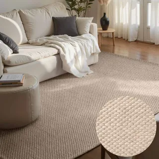 ELLE DECORATION Beans Wollteppich 160 x 230 cm Beige