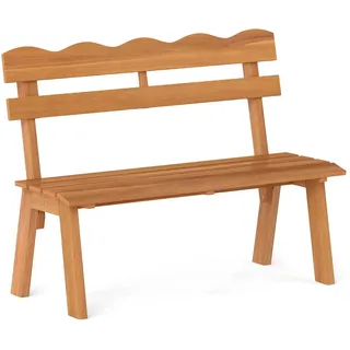 FANTASK Gartenbank aus Akazienholz, 2-Sitzer Holzbank bis 360 kg belastbar, Sitzbank wetterfest, Terrassenbank, Balkonbank für Garten, Balkon, Terrasse
