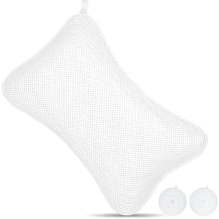 flintronic Badewannenkissen, Ergonomisches Luxus-Badewannenkissen, 3D-Badekissen für die Badewanne mit 2 Leistungsstarken Saugnäpfen für Home Spa und Badewannen Stützt Kopf, Nacken, Schultern, Rücken