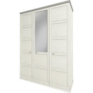 nabbi Dreitürig Kleiderschrank mit Spiegel Orentano W-3D - pino aurelio / madagaskar / nelson - Creme