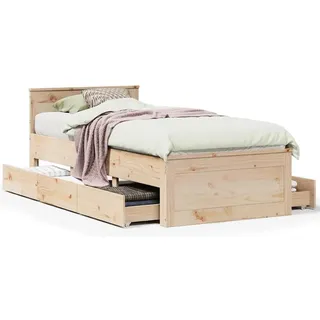 vidaXL Massivholzbett ohne Matratze mit Kopfteil 180x200 cm