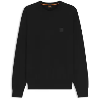 BOSS Herren Kanovano S Pullover aus Baumwoll-Mix mit Kaschmir-Anteil und Logo-Patch