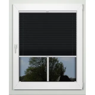indeko Plissee »simple« Lichtschutz mit Bohren verspannt nach Maß, schwarz