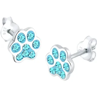 Elli Ohrstecker Tierpfote blau 925 Sterling Silber