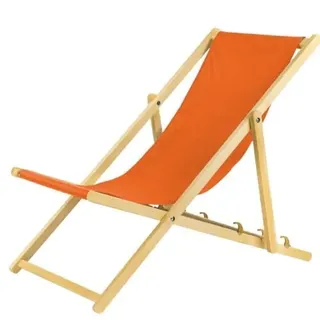 Liegestuhl orange 4er Set klappbar aus Holz-mit Absicherungssystem Klappstuhl Sonnenstuhl Strandstuhl Holzklappstuhl Gartenliegen Sonnenliege - Orange