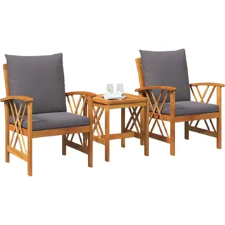 vidaXL Gartensofa-set 3 stk. Öl-Natur Massivholz Akazie - Braun