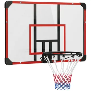 Sportnow Basketballkorb, Basketballbrett mit Korb, Wandmontage, für Outdoor, Stahl , Rot , Metall , 61x113 cm , Freizeit & Co, Sport & Fitness