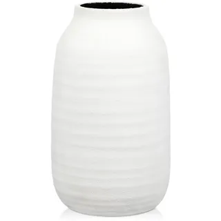 Dekovase Blumenvase aus Keramik Rund Tischvase im Antik Shabby Chic Look Vasen für Blumengesteck, H x Ø: 24,5 x 13 cm