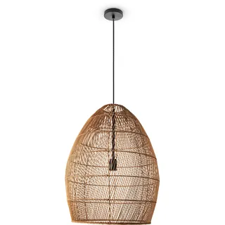 Paco Home Pendelleuchte »VIHMA« E27 Rattan Pendelleuchte Esstischlampe Natürlich LED Boho Rustikal E27, braun