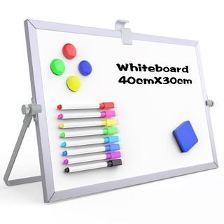 OWill Whiteboard Magnetisch,30 x 40 cm magnettafel kinder,whiteboard klein mit ständer,schreibtafel abwischbar A3 mini whiteboard,tragbare doppelseitige white board,für Schule & Haus und Büro