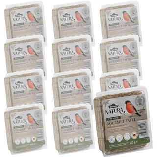 Dehner Natura Wildvogelfutter-Tafeln | Vogelfutter, Fettfutter mit Insekten | Ergänzungsfutter für Körner- und Weichfutterfresser | Ganzjahresfutter für Rotkehlchen, Blaumeise, Zaunkönig | 12 x 300 g