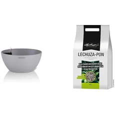 Lechuza CUBETO Stone 40 steingrau 13840 & "PON 18 Liter Pflanzsubstrat, Neutral