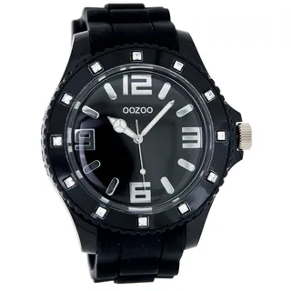 Oozoo Strass Herren Armbanduhr mit Silikonband Arabische Zahlen und Indexe 48 MM Durchmesser in verschiedenen Variationen