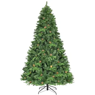 Costway LED Künstlicher Weihnachtsbaum Tannenbaum geschmückt, 240cm