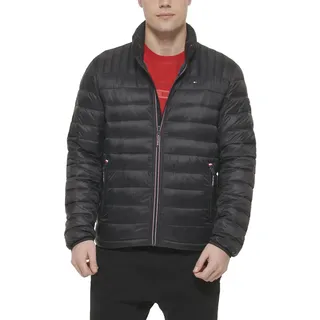 Tommy Hilfiger Herren Legacy Ultra Loft Pufferjacke, Leicht, Verstaubar (Standard Groß) Daunenalternative Mantel, Schwarz, M