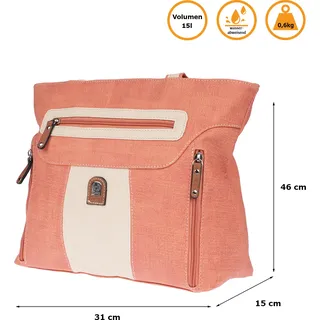 Große Damen Tasche Schultertasche Umhängetasche Henkeltasche Leder Optik Bag Orange - Orange