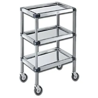 Gima 45805 Servierwagen aus Edelstahl, Maße (L x B x H): 49 x 30 x 78 cm