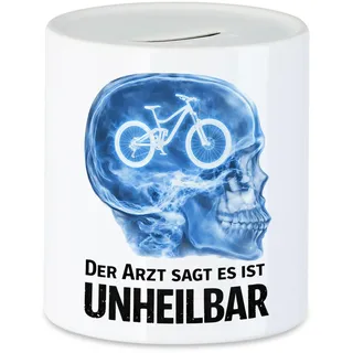 Hey!Print Der Arzt sagt es ist unheilbar Spardose lustiges Fahrrad Geschenk für Radfahrer Mountainbike Fans und Biker