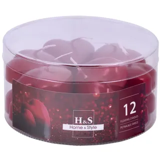 donau home Lackiert Schwimmkerzen Herz-form 12 St. rot