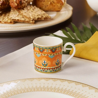 Espressotasse VILLEROY & BOCH "Espressotassen Samarkand Mandarin 50 ml 6er Set bunt", bunt, 6 tlg., Porzellan, Trinkgefäße, Espressotasse