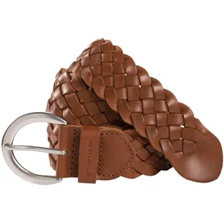 Flechtgürtel TOM TAILOR "TTLISA", Damen, Gr. 80, braun (cognac, hellbraun), Rindsleder, unifarben, Gürtel Flechtgürtel, 4 cm breiter Damengürtel, Flechtledergürtel, modisches Must-Have