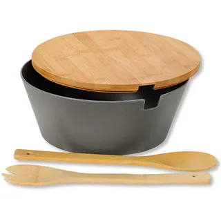KESPER 32600 Obst- Salatschale, Melamin-Holz, grau