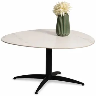M2 Kollektion Tokio 2 – Couchtisch 75x40x75cm | gesinterter Stein, mattweiß marmoriert