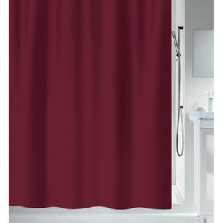 Spirella Schimmel Duschvorhang-Anti-Bakteriell, waschbar, wasserdicht-Polyester, „Primo “ 180x180cm Bordeaux Rot, Red, 180 x 180 cm