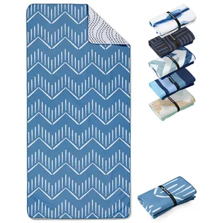 Fit-Flip Strandtuch XXL aus Mikrofaser - leicht und schnelltrocknend - 100% recyceltes Strandhandtuch - kompaktes Handtuch zum Baden - Badetuch (Brushes 200x90cm)