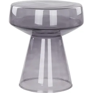 BELIANI Beistelltisch grau Rauchglas Glänzend Hoch Rund 37 cm T-Form Pilzform Konisch Retro-Stil Couchtisch für Pflanzen Wohnzimmer Ausstattung - Grau
