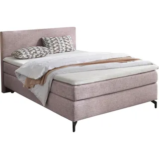 INOSIGN Boxspringbett Alinas, mit Topper und Zierkissen, in unterschiedliche Farbvarianten und Breiten lieferbar, rosa