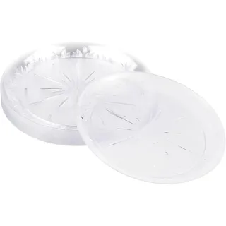 MATANA 20 Premium Transparente Hartplastik Dessertteller, Kleine Partyteller, 19cm - Stabil & Mehrweg - Hochzeiten, Geburtstage, Taufen, Weihnachten, Grillpartys, Partys