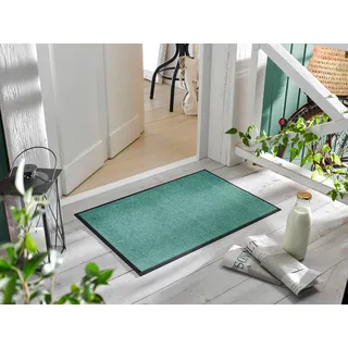wash+dry by Kleen-Tex Fußmatte »Trend Uni, Schmutzfangmatte, waschbar« rechteckig 9 mm Höhe rutschhemmend, In- und Outdoor geeignet, auch als Läufer erhältlich, grün