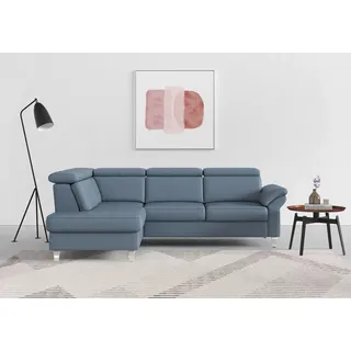 sit&more Ecksofa Arngast L-Form Federkern 3-Sitzer Blau